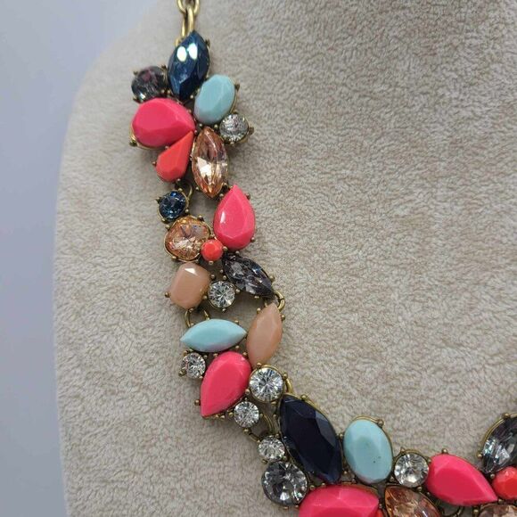 J Crew Multi Color Crystal and Resin Statement Necklace - Picture 7 of 8